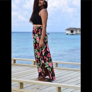 Floral wrap around skirt